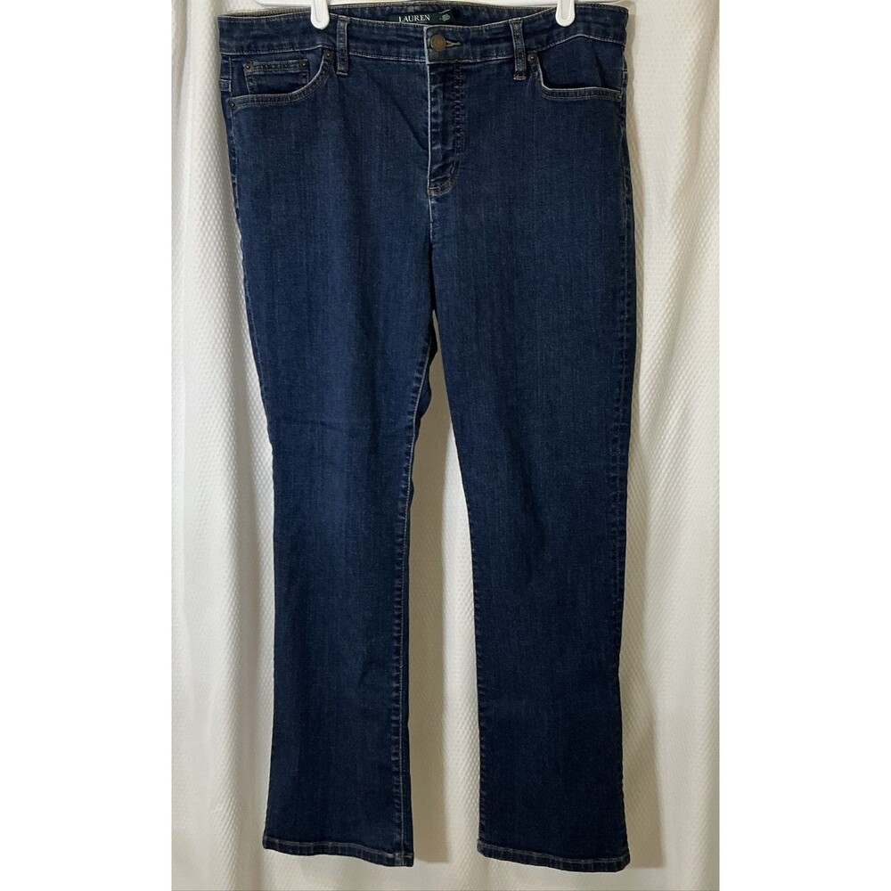 Lauren Ralph Lauren Women's Dark Wash Straight Leg Denim Jeans Sz 14P